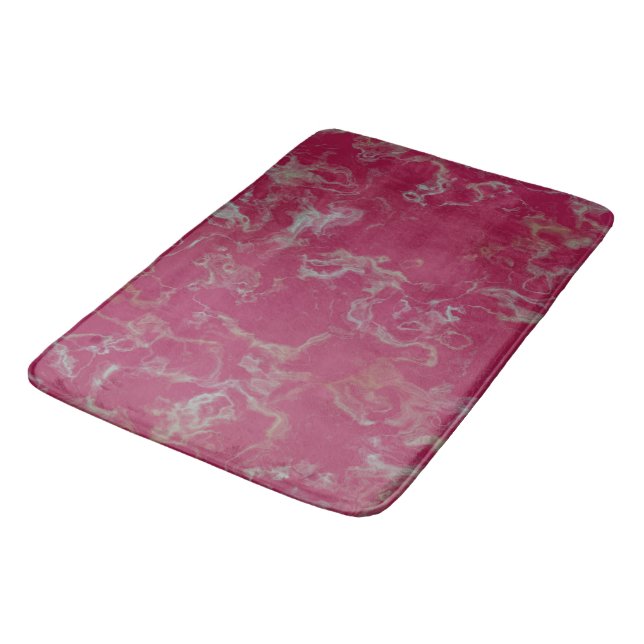 Tapis De Bain Marbre rose abstrait (Angle)