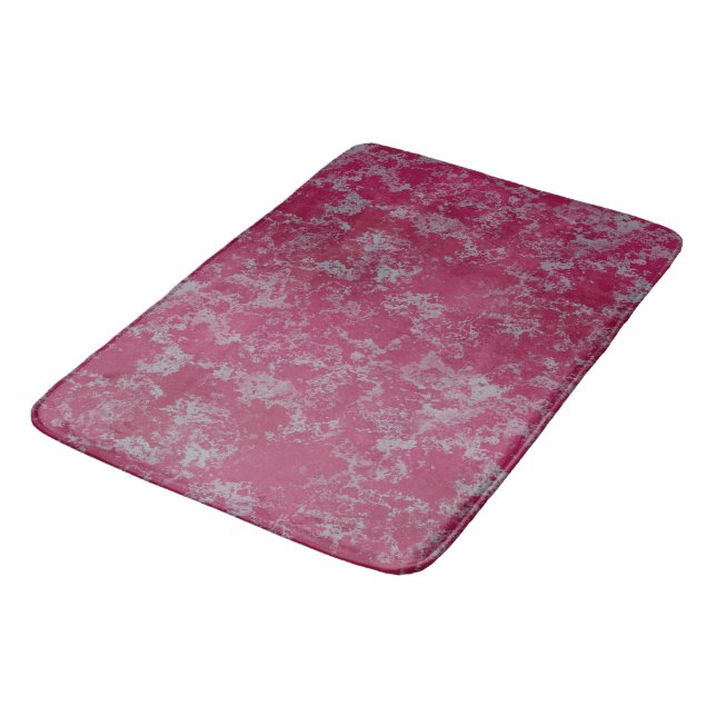 Tapis De Bain marbre rose et bleu abstrait (Angle)