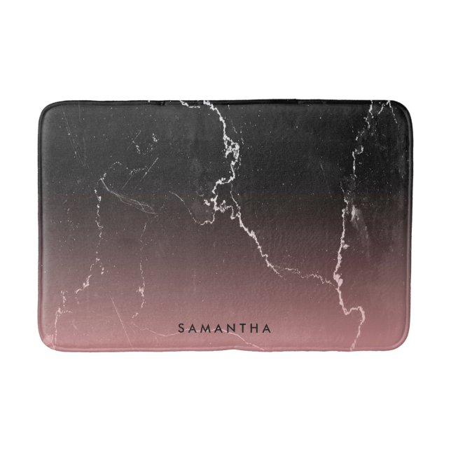 Tapis De Bain Marbre rose et noir (Devant)
