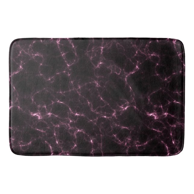 Tapis De Bain Marbre rose et noir abstrait (Devant)