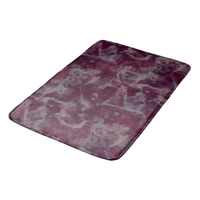 Tapis De Bain Marbre rouge au vin abstrait (Angle)