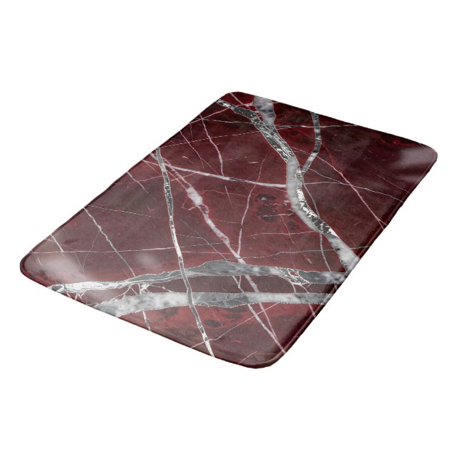 Tapis De Bain Marbre rouge brillant de luxe (Angle)