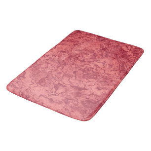Tapis De Bain Marbre Saumon rouge abstrait