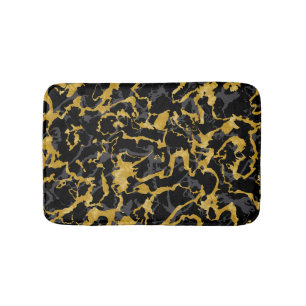 Tapis De Bain Marbre sauvage 8 - Noir et or, gris