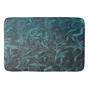 Tapis De Bain Marbre tourbillon bleu sarcelle électrique