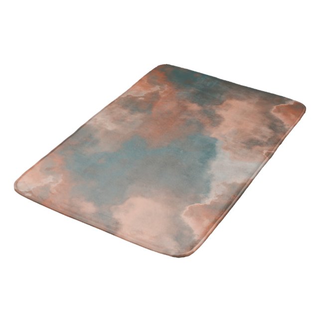 Tapis De Bain Marbre turquoise et bracelet abstrait (Angle)