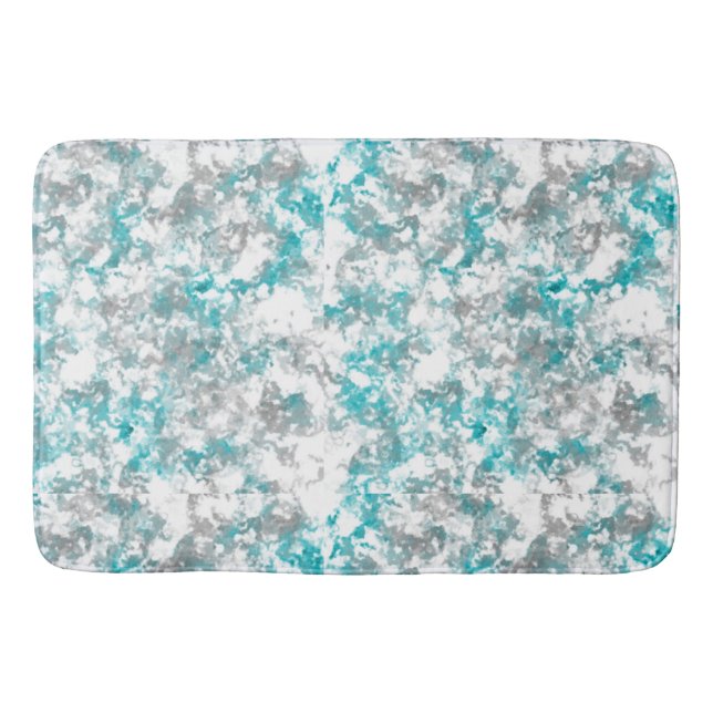 Tapis De Bain Marbre turquoise et gris (Devant)