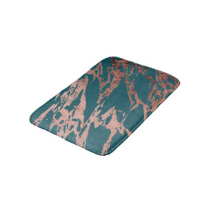Tapis De Bain Marbre Turquoise Rose moderne