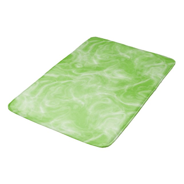 Tapis De Bain marbre vert et blanc abstrait (Angle)