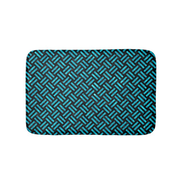TAPIS DE BAIN MARBRE WOVEN2 NOIR ET MARBRE DE TURQUOISE (Devant)