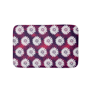 Tapis De Bain Marguerites blanches sur Bourgogne fumeux et