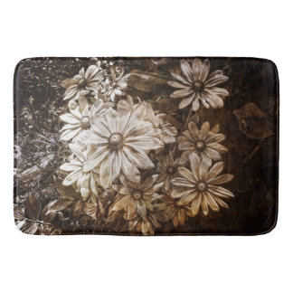 Tapis De Bain Marguerites, sépia, grunge