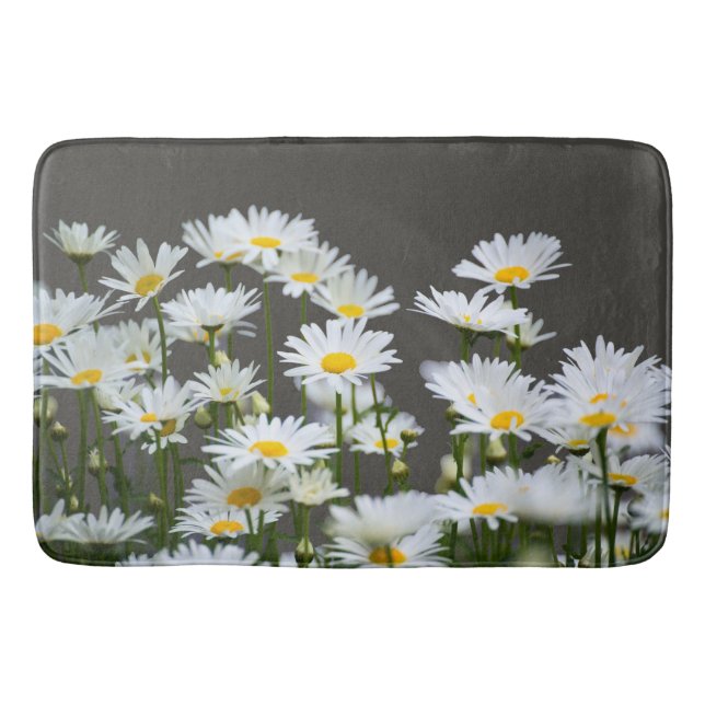 Tapis De Bain Marguerites sur Grey (Devant)