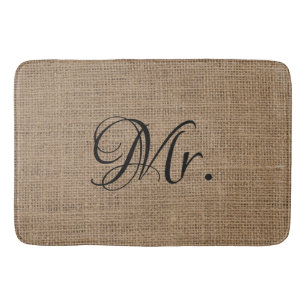 Tapis De Bain Mari Son et ses M. et Mme Bride Groom Burlap