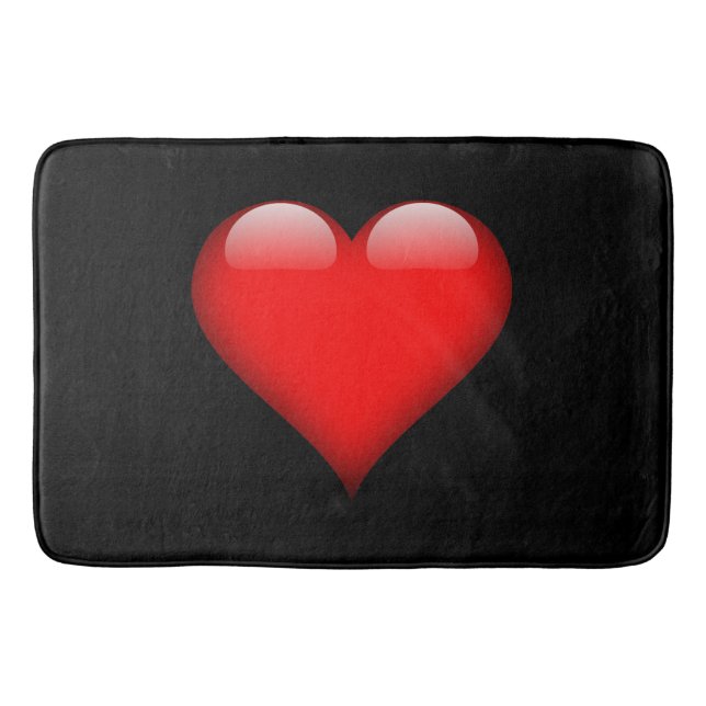 Tapis De Bain Mariage Amour Tendance Cœur Rouge (Devant)