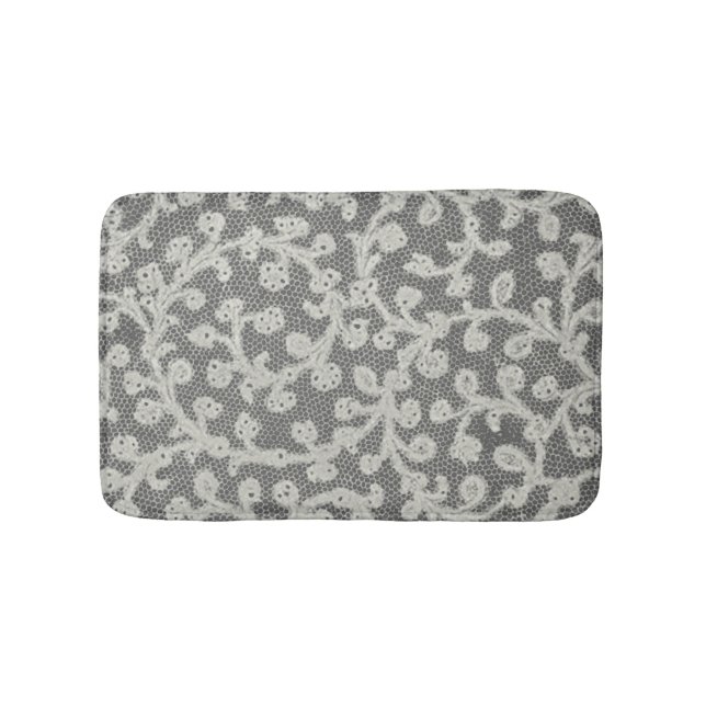 Tapis De Bain Mariage Antique Dentelle Lin Blanc Classique Joli (Devant)
