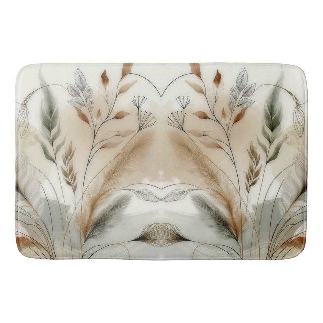 Tapis De Bain Mariage Bohème Botanique Moderne avec une végétati (Devant)