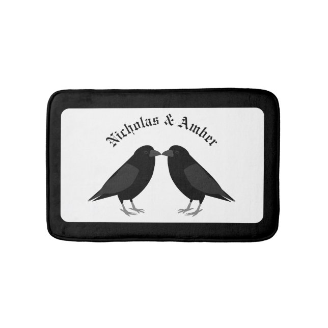 Tapis De Bain Mariage gothique Baiser Ravens Personnalisé (Devant)