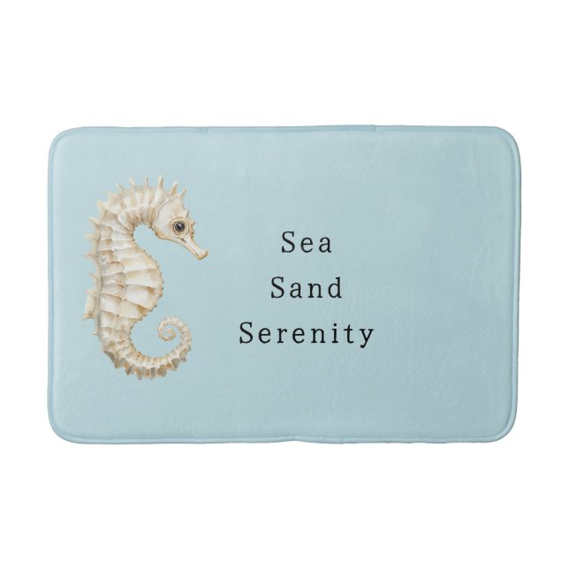 Tapis De Bain Mariage sous la mer chevaux bleus Crème Shower (Devant)