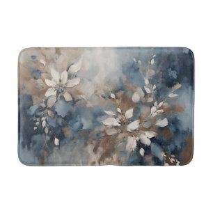 Tapis De Bain Marine Bleu Brown Bleu Moderne Floral