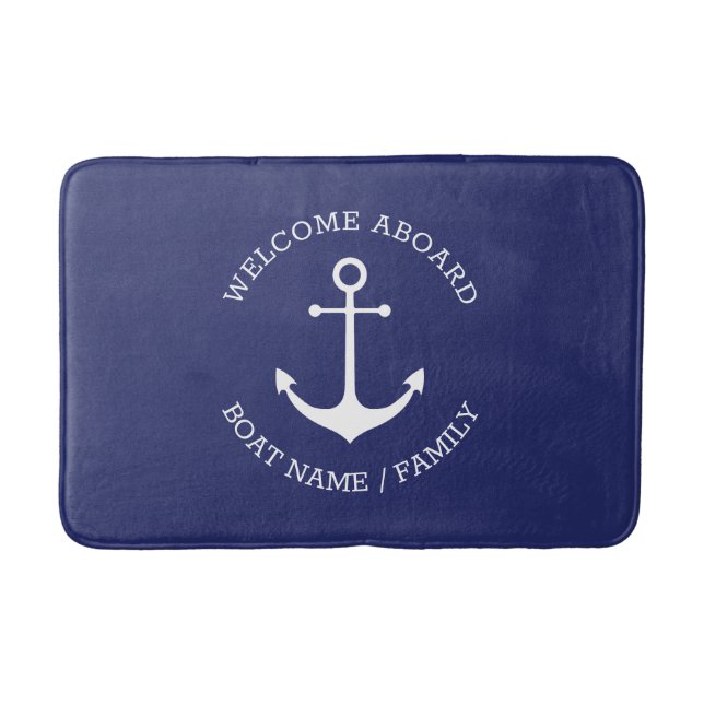 Tapis De Bain Marine d'ancrage nautique Nom personnalisé Bienven (Devant)
