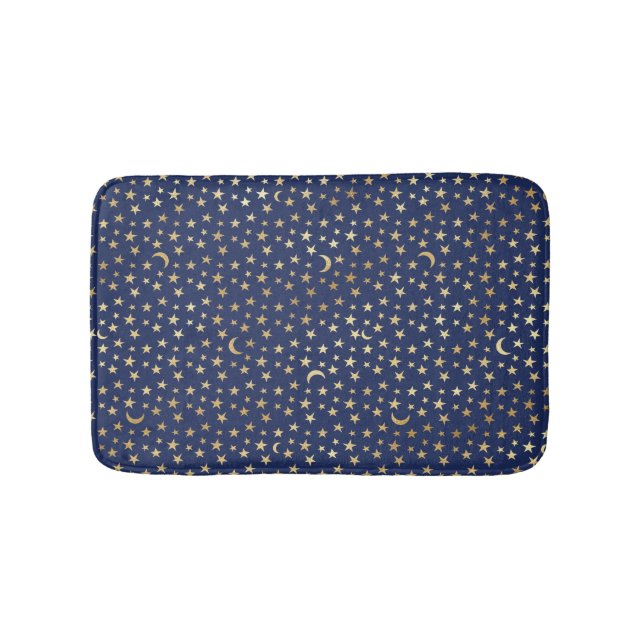 Tapis De Bain Marine et Gold Moon et Stars Bath Mat (Devant)