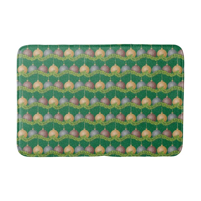 Tapis De Bain Marque de Noël et ornements motif de vacances (Devant)
