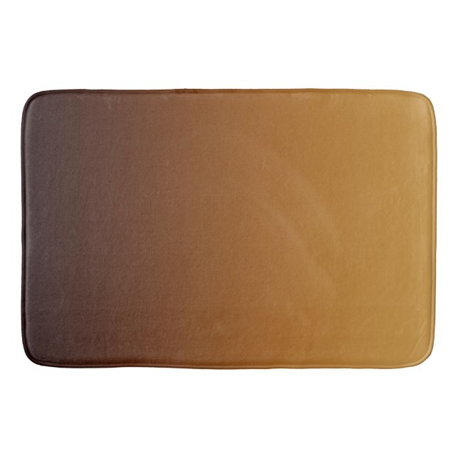 Tapis De Bain Marron Chocolat Doré Couleurs Chaudes (Devant)