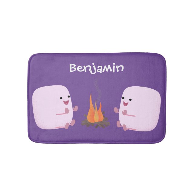 Tapis De Bain Marshmallows mignons roses par dessin animé sur le (Devant)