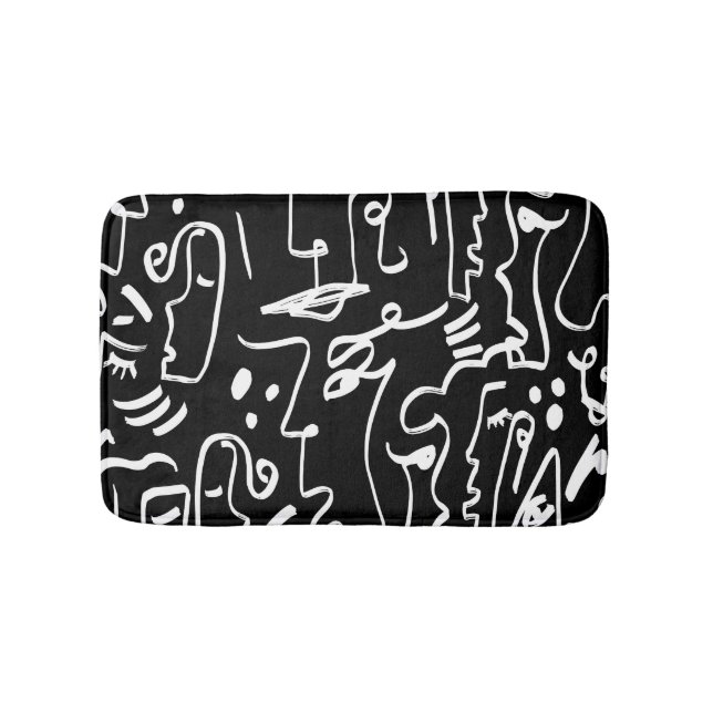 Tapis De Bain Masques de faces Abstraites : Motif géométrique (Devant)