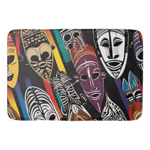 Tapis De Bain Masques Tribaux Africains Mat Bain Coloré