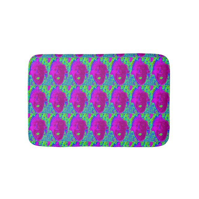 Tapis De Bain masques violets vert (Devant)
