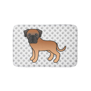Tapis De Bain Mastiff anglais abricot Chien de dessin animé mign