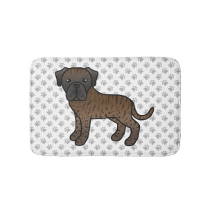 Tapis De Bain Mastiff Anglais Bringé Chien de Dessin Animé Migno