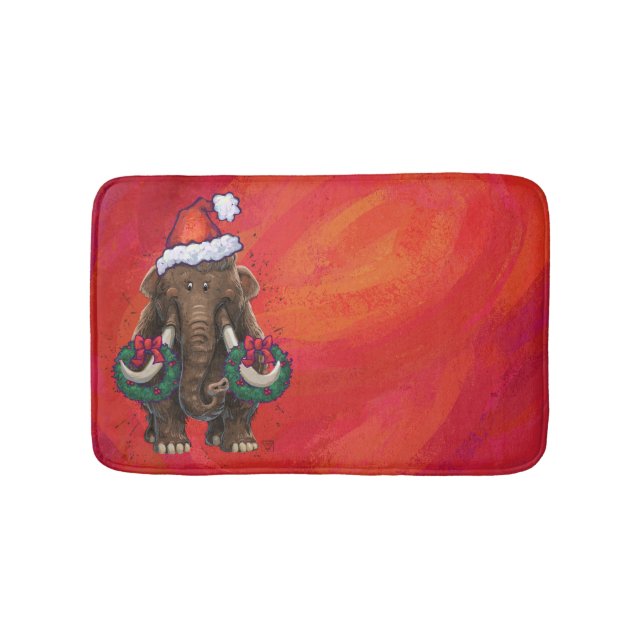 Tapis De Bain Mastodon festif en rouge (Devant)