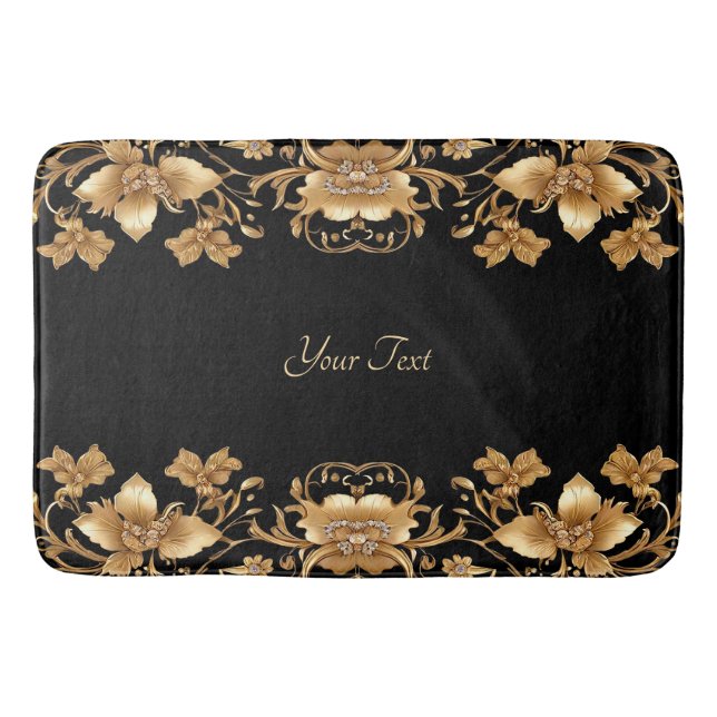 Tapis De Bain Mat à bain Floral Or (Devant)
