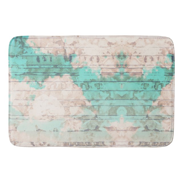 Tapis De Bain Mat Bain Beige Turquoise (Devant)