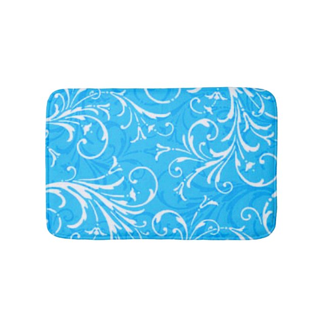 Tapis De Bain Mat Bain Bleu Ornemental (Devant)