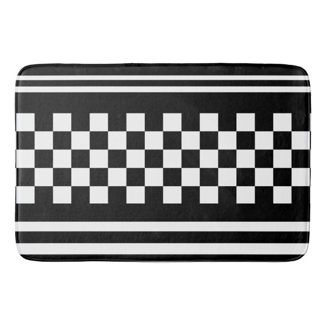 Tapis De Bain Mat de bain/À damiers et bandes (Devant)