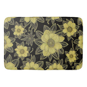 Tapis De Bain Mat de bain à motif or floral