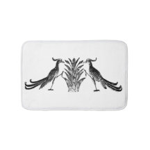 Mat de bain aux oiseaux noirs