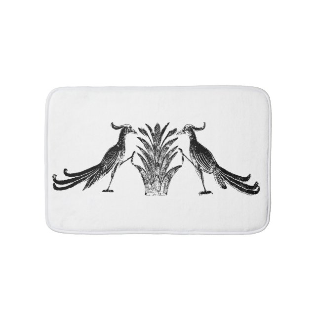 Tapis De Bain Mat de bain aux oiseaux noirs (Devant)