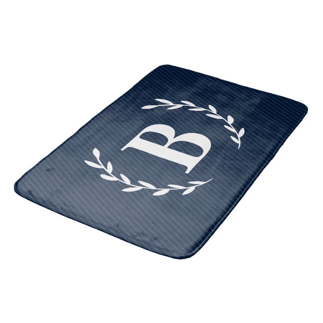 Tapis De Bain Mat de bain bleu Monogram Navy (Angle)
