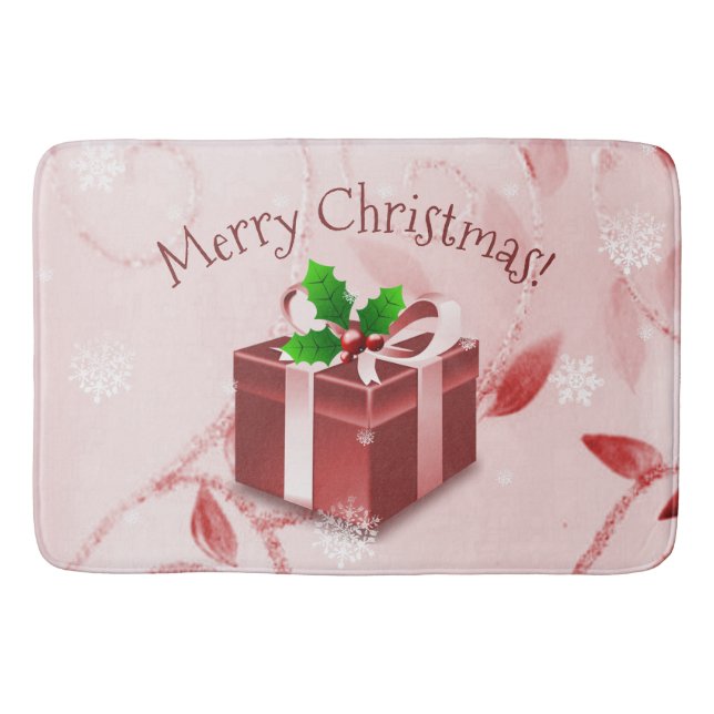 Tapis De Bain Mat de bain cadeau de Noël rouge (Devant)