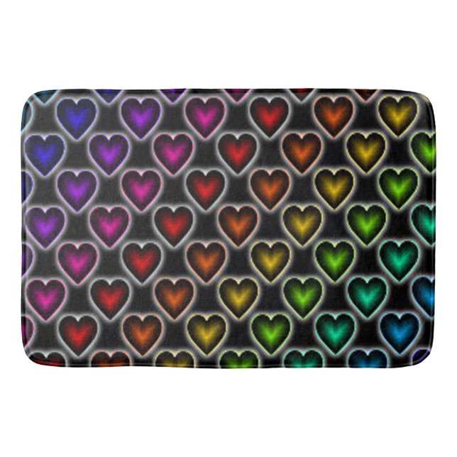 Tapis De Bain Mat de bain/Coeurs arc-en-ciel (Devant)