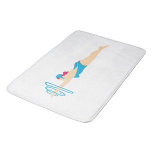 Tapis De Bain Mat de bain de beauté à tête rouge