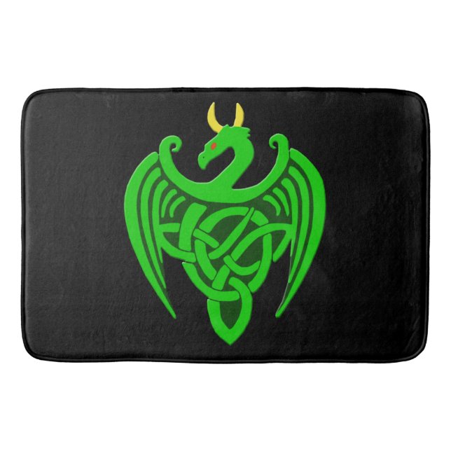 Tapis De Bain Mat de bain de dragon céleste vert (Devant)
