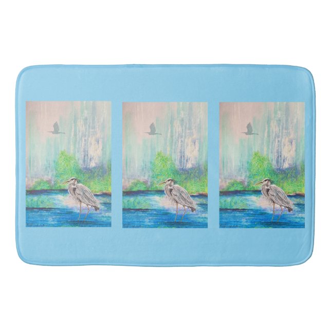 Tapis De Bain Mat de bain de Héron Bleu (Devant)