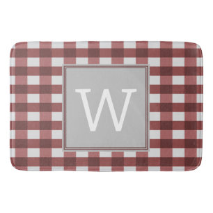 Tapis De Bain Mat de bain de monogramme de Buffle Rouge