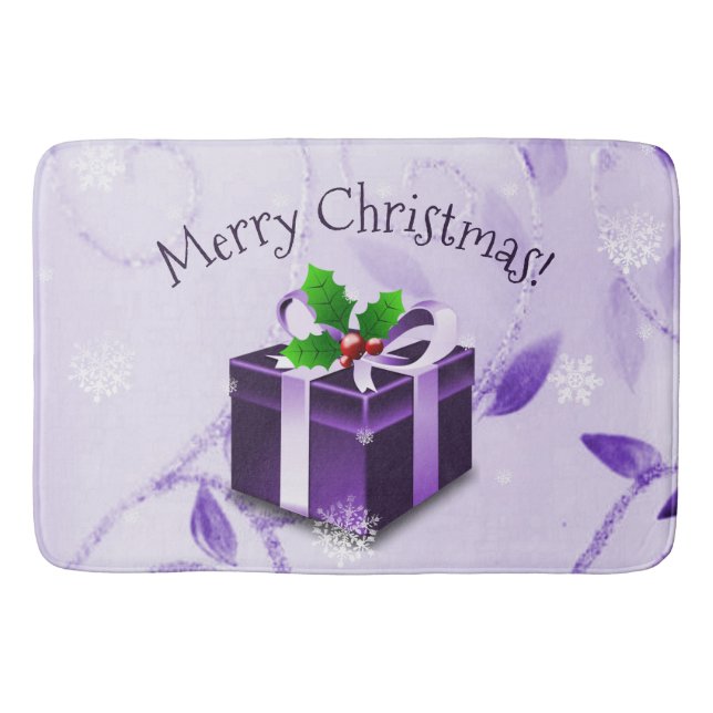Tapis De Bain Mat de bain de Noël violet (Devant)